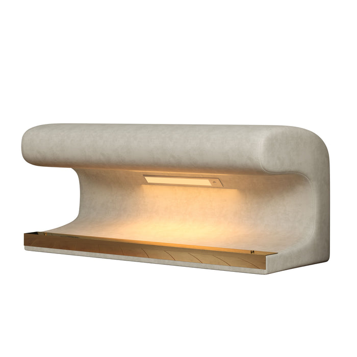 Modern Upholstered Entryway Bench With LED Sensor Light