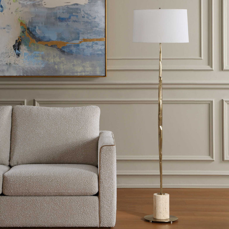 Halen - Brass Floor Lamp - Brass,Gold
