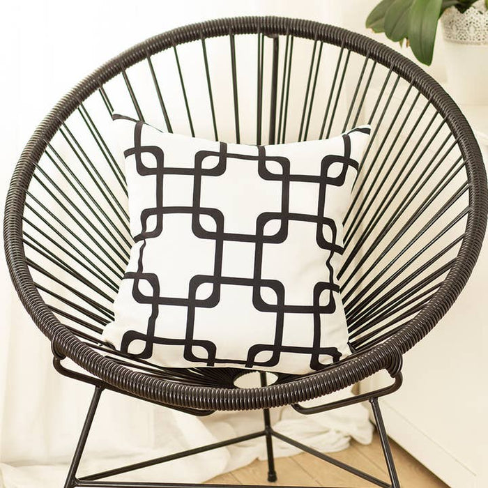 Geometric Squares Throw Pillow | Black | 18x18