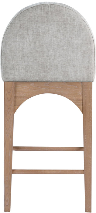 Waldorf - Chenille Stool With Natural Legs