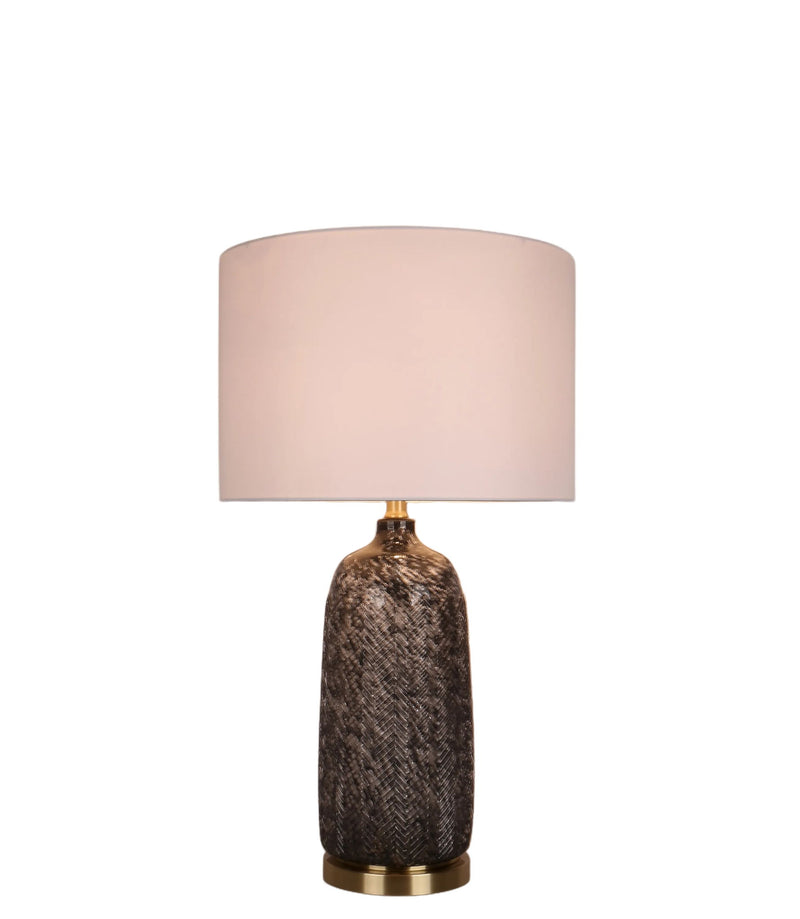 Midnight Weave Art Glass & Metal Table Lamp (Set of 2) - Midnight Weave Art Glass