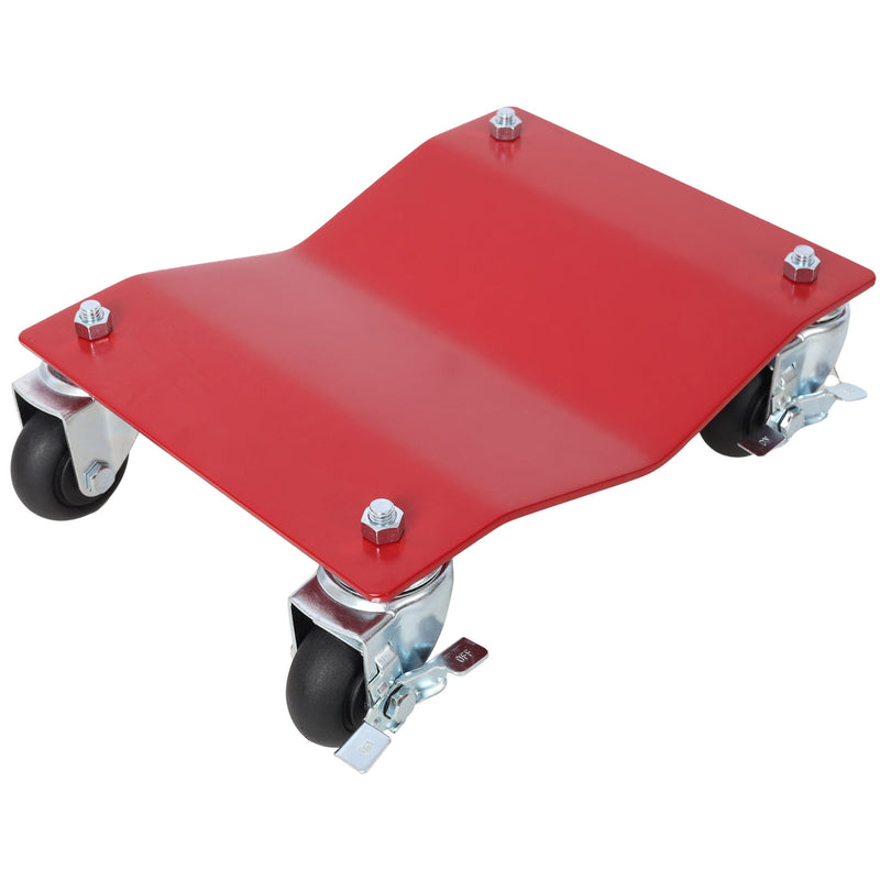 Heavy Duty Steel Vehicle Dollies With Brakes, 2500Lbs Capacity