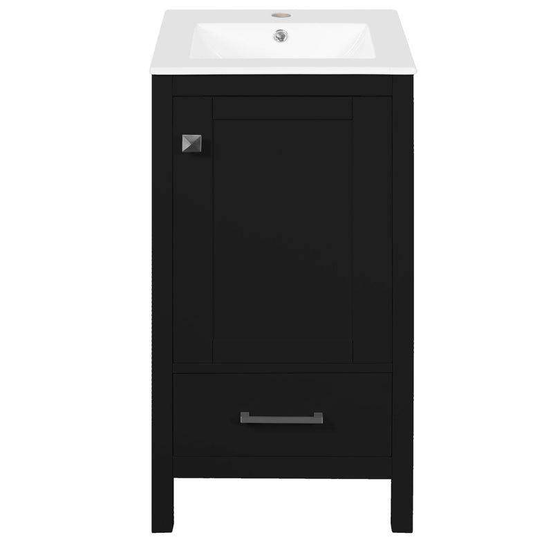 Bathroom Vanity With Ceramic Sink, Soft Close Drawers, Door Organizer, Divider Drawer, Adjustable Foot Pads