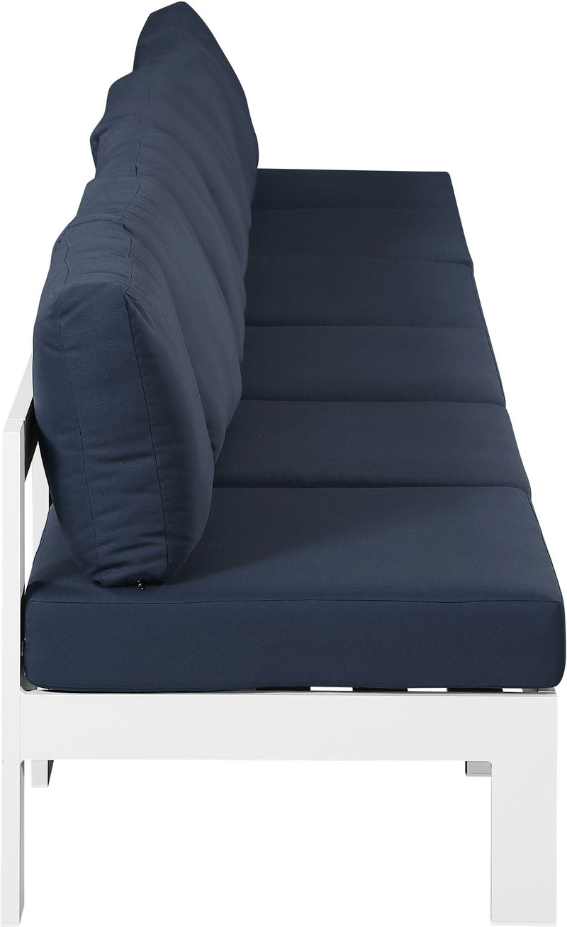 Nizuc - Outdoor Patio 6 Seat Armless Modular Sofa With White Frame