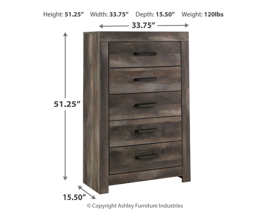 Wynnlow - Gray - Five Drawer Chest