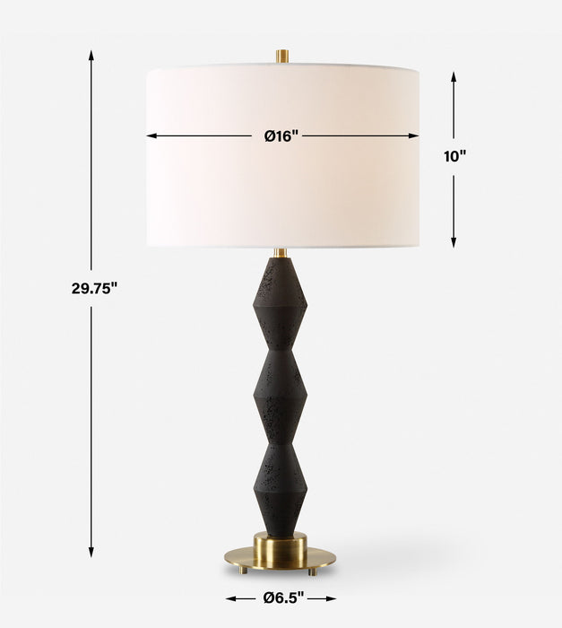 Threefold - Black Stone Table Lamp