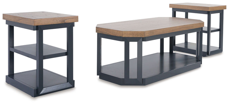 Landocken - Occasional Table Set (Set of 3) - Brown / Blue