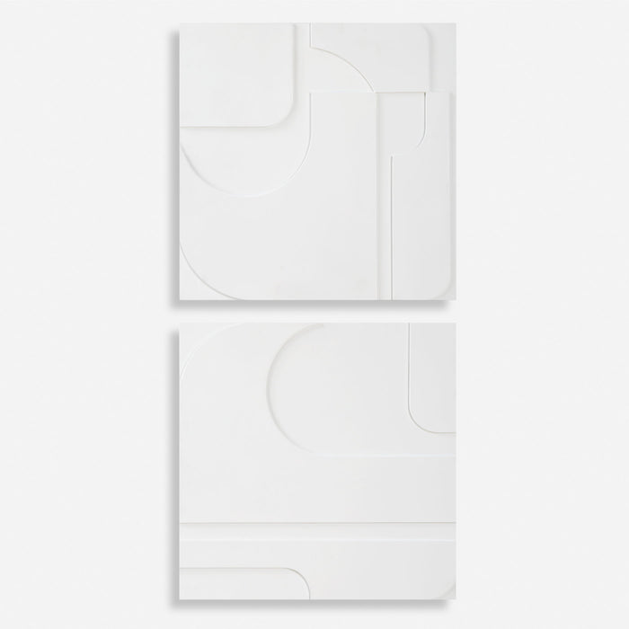 Contours - White Wall Decor (Set of 2)