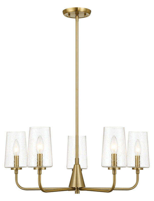 Dazzle - 5 Lights Chandelier With Clear Seeded Satin - Antique Brass / Clear / Gold