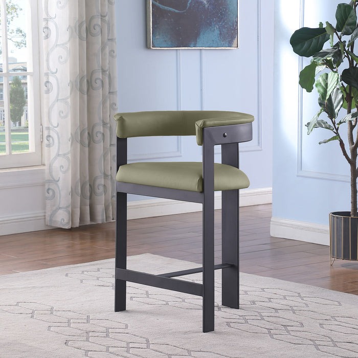 Romeo - Faux Leather Counter Stool With Black Base (Set of 2)