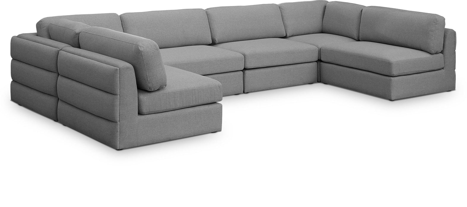 Beckham - 6 Piece Modular U-Shaped Armless Sectional