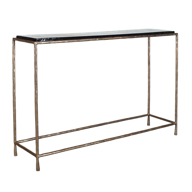 Ovard - Minimalist Metal Console Table - Brass