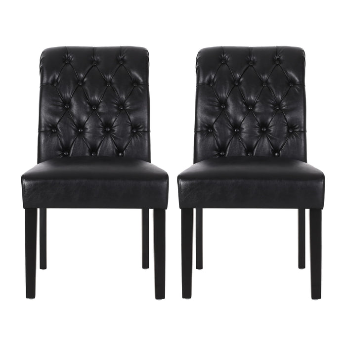 Broxton - Tuft Dining Rolltop Chairs With Button Tufted Backrest (Set of 2)