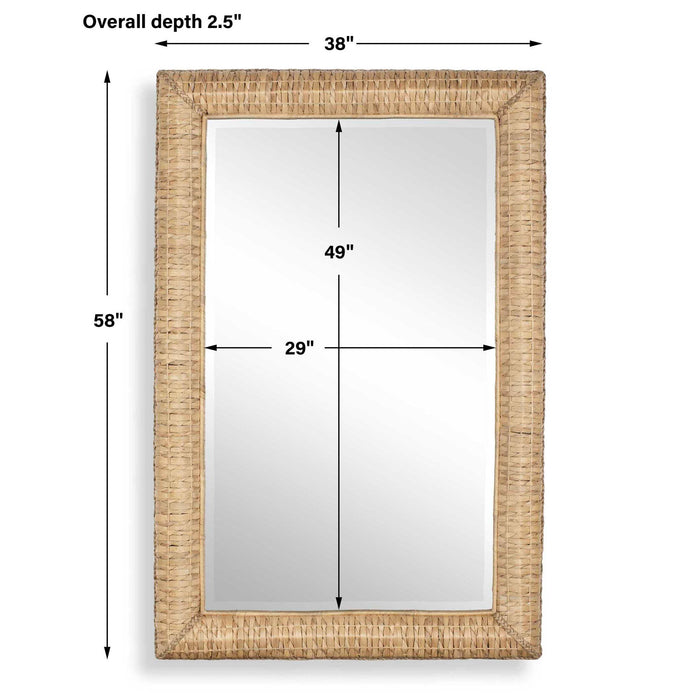 Twisted Seagrass - Large Mirror - Woodtone