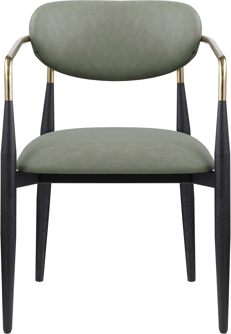 Ronda - Vegan Leather Upholstered Dining Arm Chair - Black Legs