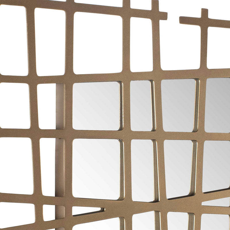 Golden Intersection - Mirrored Wall Decor - Brass