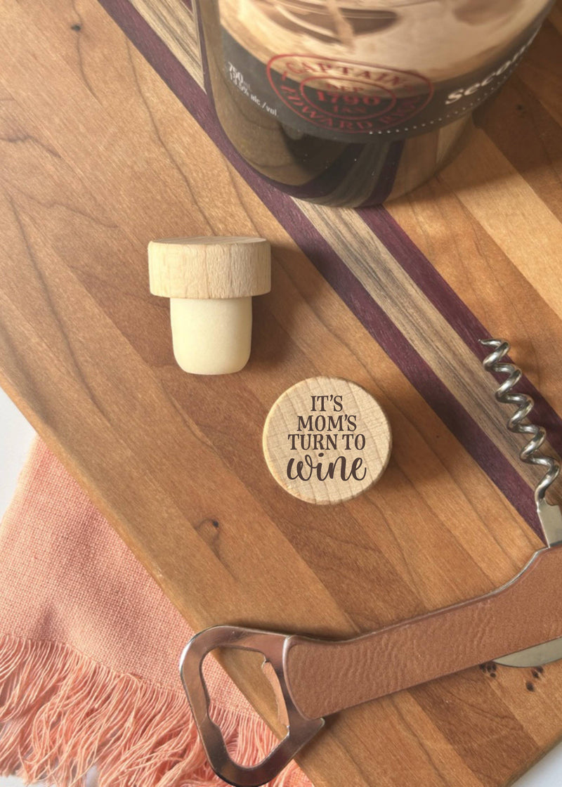 Engraved Wood Wine Bottle Stoppers - Pack of 4 Toppers