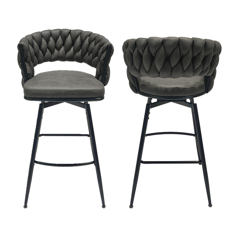 Bar Stool 360 Swivel With Back Footrest