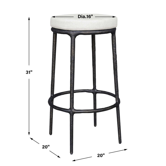 Thayer - Outdoor Bar Stool - Black / White