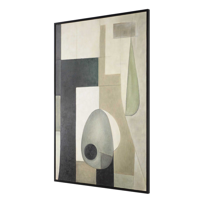 Fair Trade - Geometric Abstract Art - Black / Brown / Gray / Green