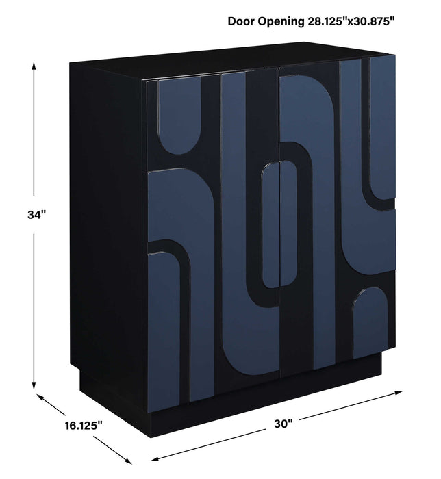 Valeria - 2 Door Glossy Blue Cabinet