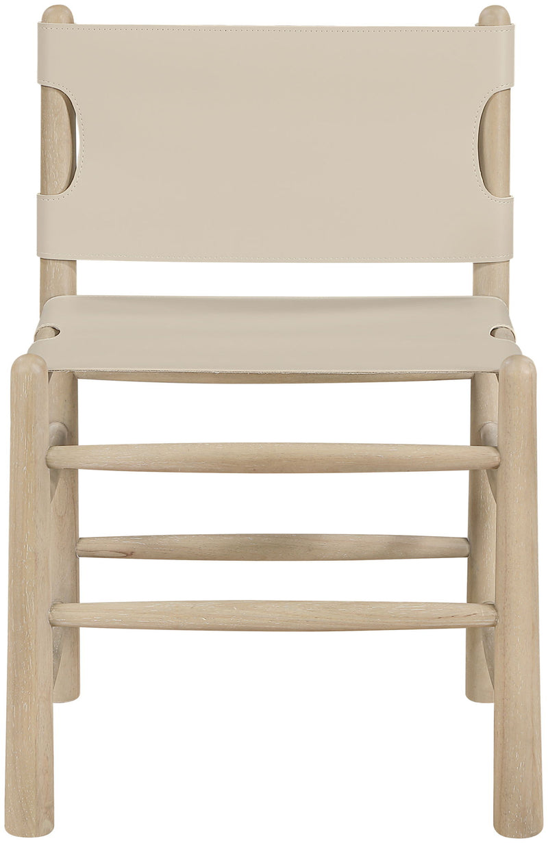 Santos - Vegan Leather Upholstered Dining Chair With Stained Natural Base (Set of 2)