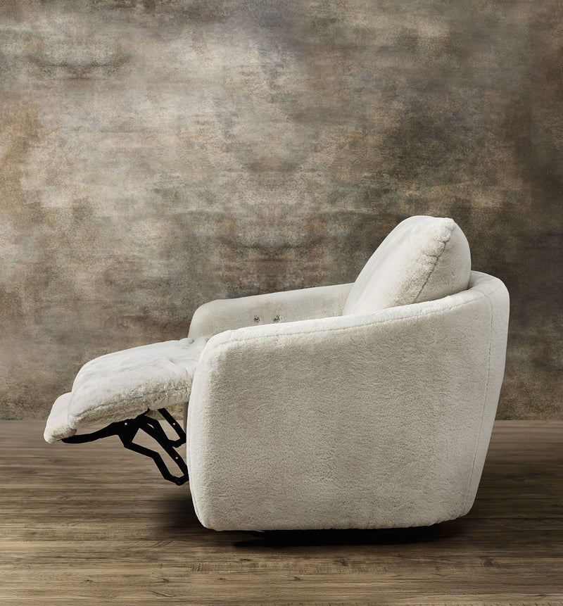 CC - Bonnie Swivel Chair With Power Footrest - White