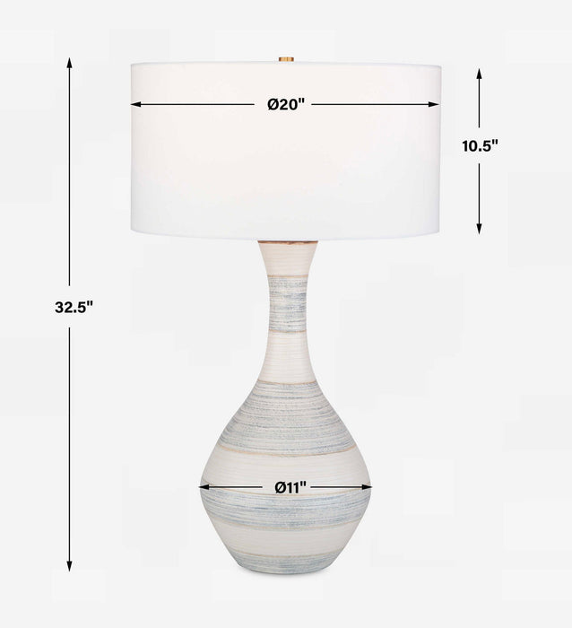 Potter - Table Lamp - Striped Ivory Blue