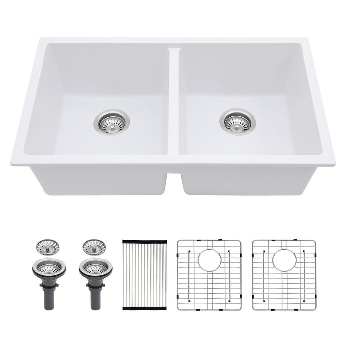 Granite Composite Double Bowl Undermount Kitchen Sink