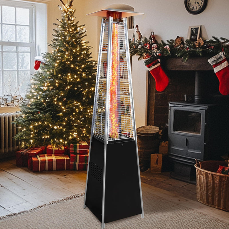 Pyramid 48, 000 Btu Propane Outdoor Heater With Detachable Wheels - Black / Silver