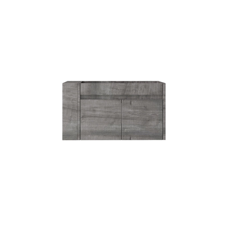 Floating Bathroom Vanity Cabinet, Soft Close Double Drawers, Open Side Storage, Wall Mounted, Cabinet Only