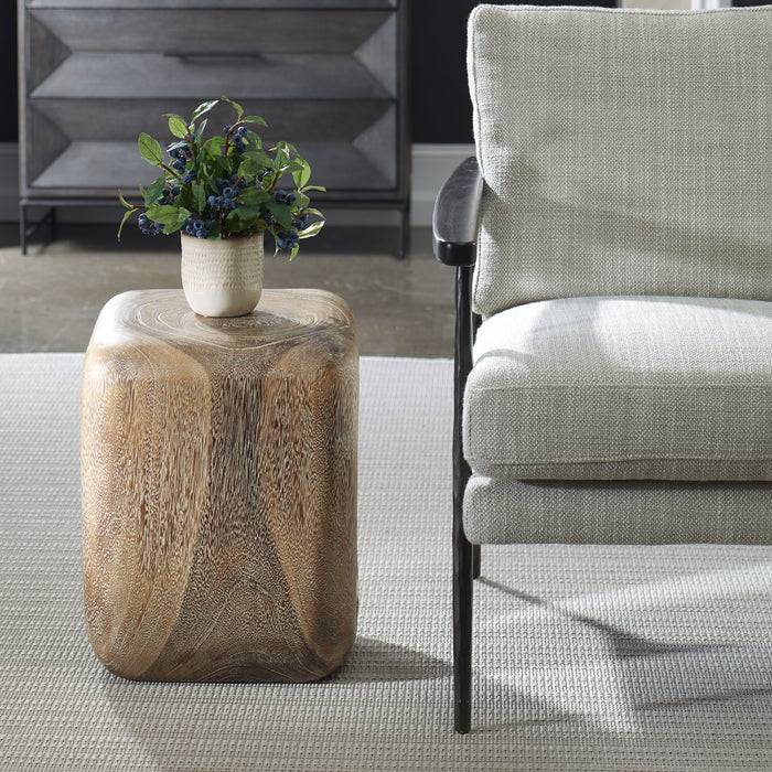 Loophole - Bleached Wash Accent Stool - Dark Brown