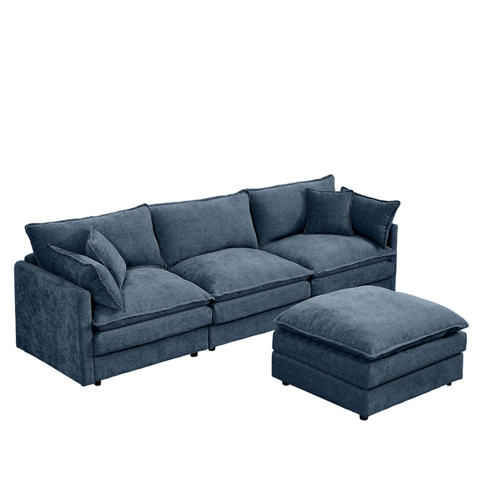 Modular L-Shaped Sectional Sofa With Movable Ottoman