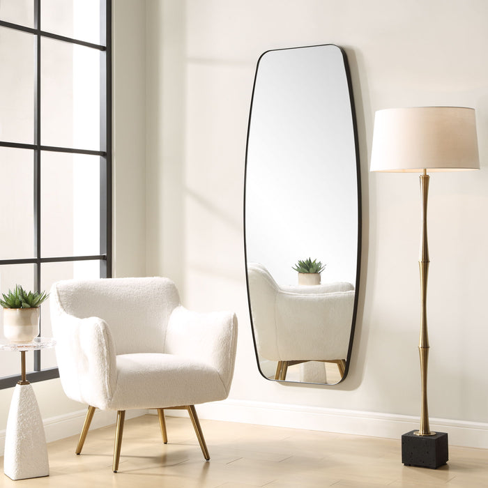 Caspian - Curved Black Dressing Mirror