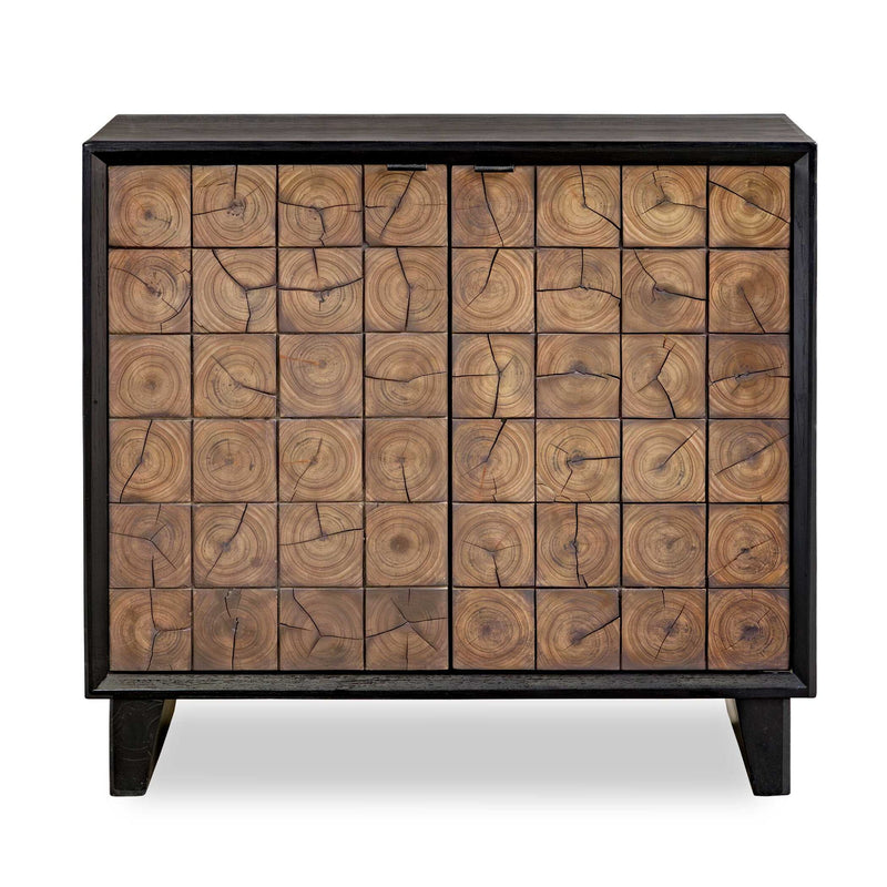 Muestra - Wood Grain 2 Door Cabinet - Black / Woodtone