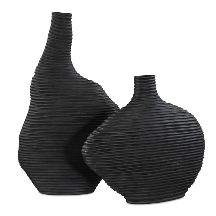 Duostacked - Vases (Set of 2) - Black
