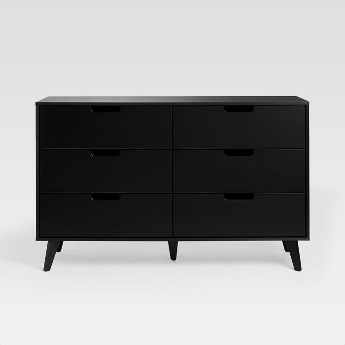 Hans - Mid-Century Hans 6 Drawer Dresser With Cut-Out Handles