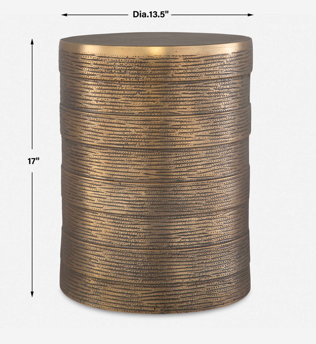 Odin - Antique Brass Accent Table - Bronze