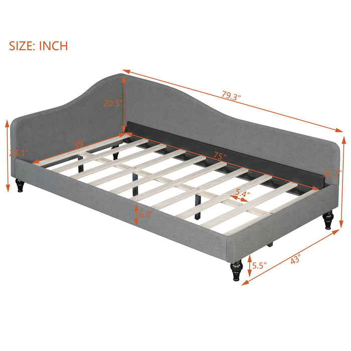 Modern L Shaped Linen Daybed With Legs
