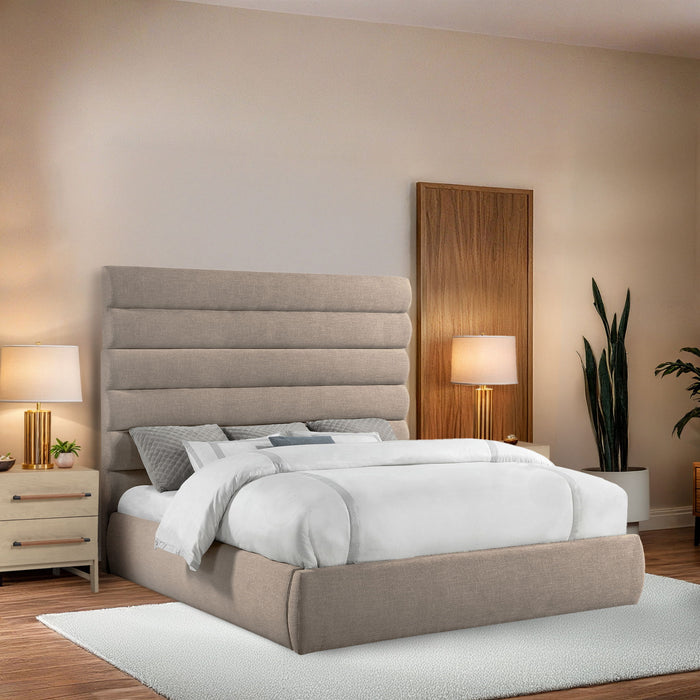 Adam - Linen Fabric Bed With 70.5" Headboard
