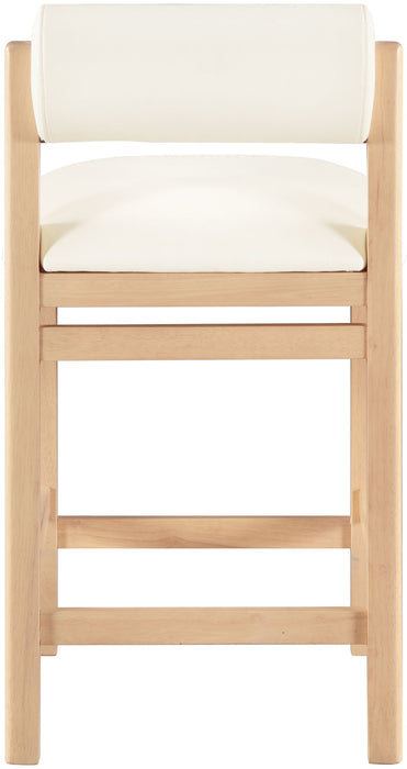 Roundhill - Faux Leather Counter Stool - Natural Frame