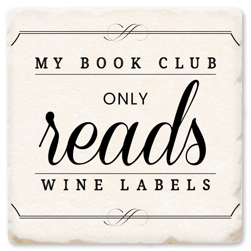 Coaster - My Book Club Only Reads Wine Labels