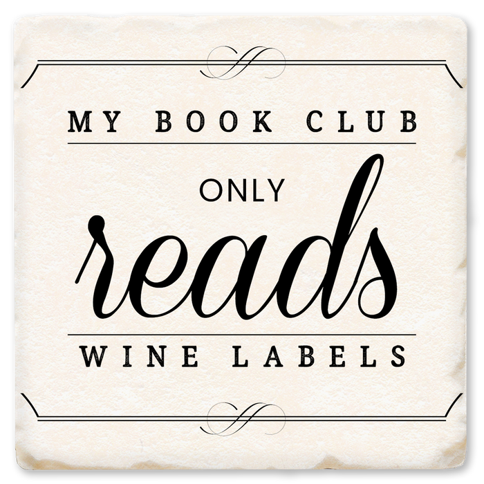 Coaster - My Book Club Only Reads Wine Labels