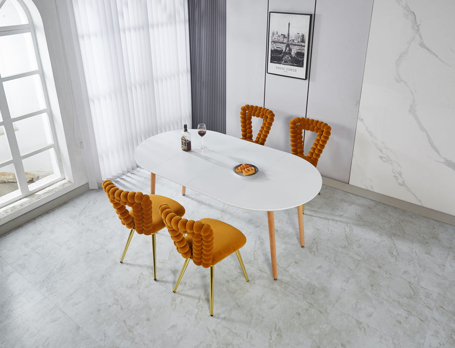 Extensible Table, Dining Table, Office Table, Coffee Table, Wood Leg - Matte White