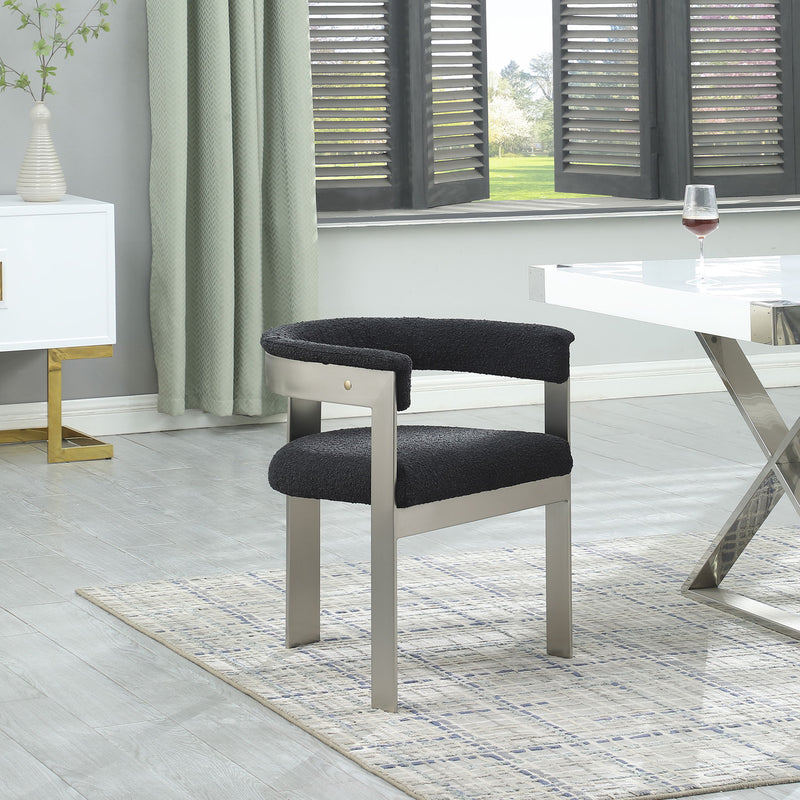 Romeo - Boucle Dining Chair With Silver Base (Set of 2)