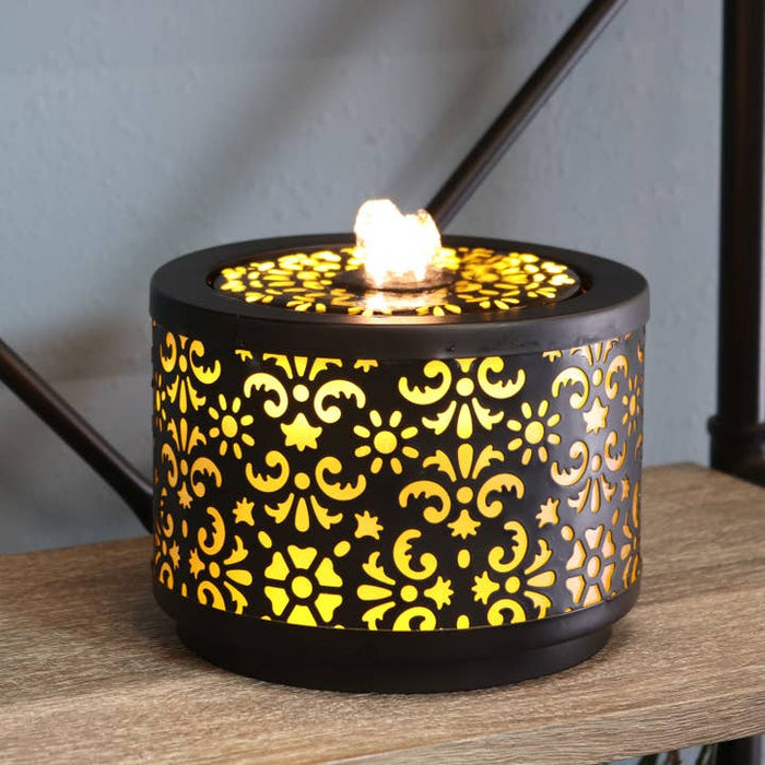 Floral Pattern Cutout Indoor Tabletop Fountain | 5.5"