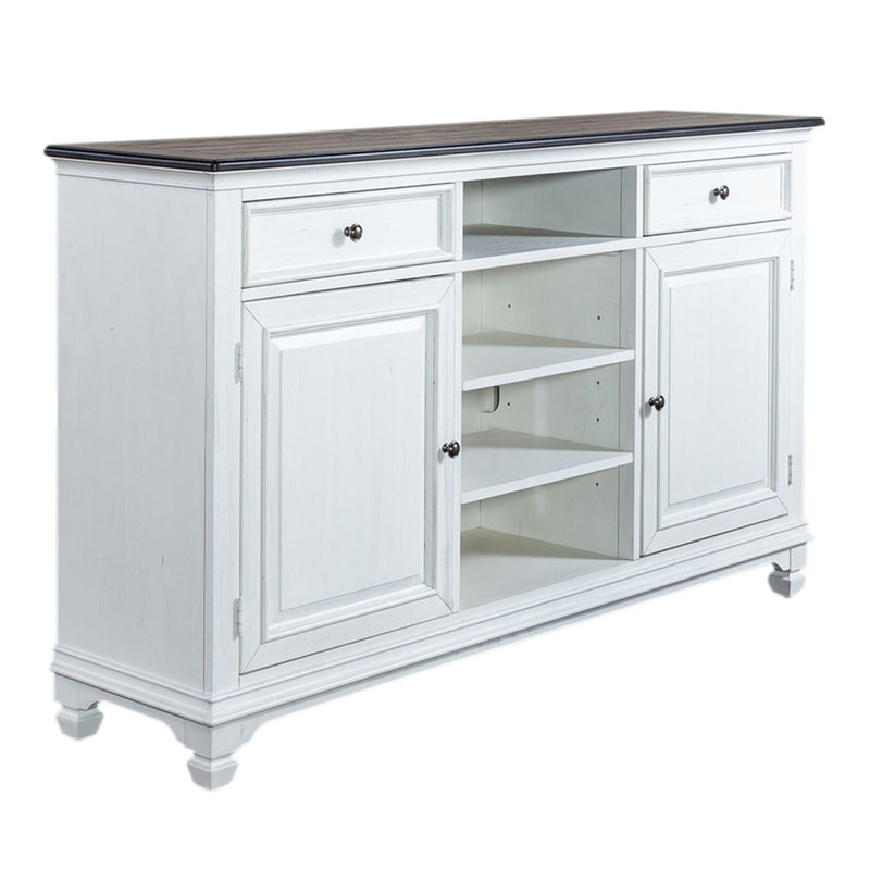 Allyson Park - 68" Highboy TV Console - Wirebrushed White / Charcoal