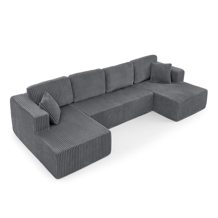 Modern Minimalist U - Shape Modular Sectional Sofa
