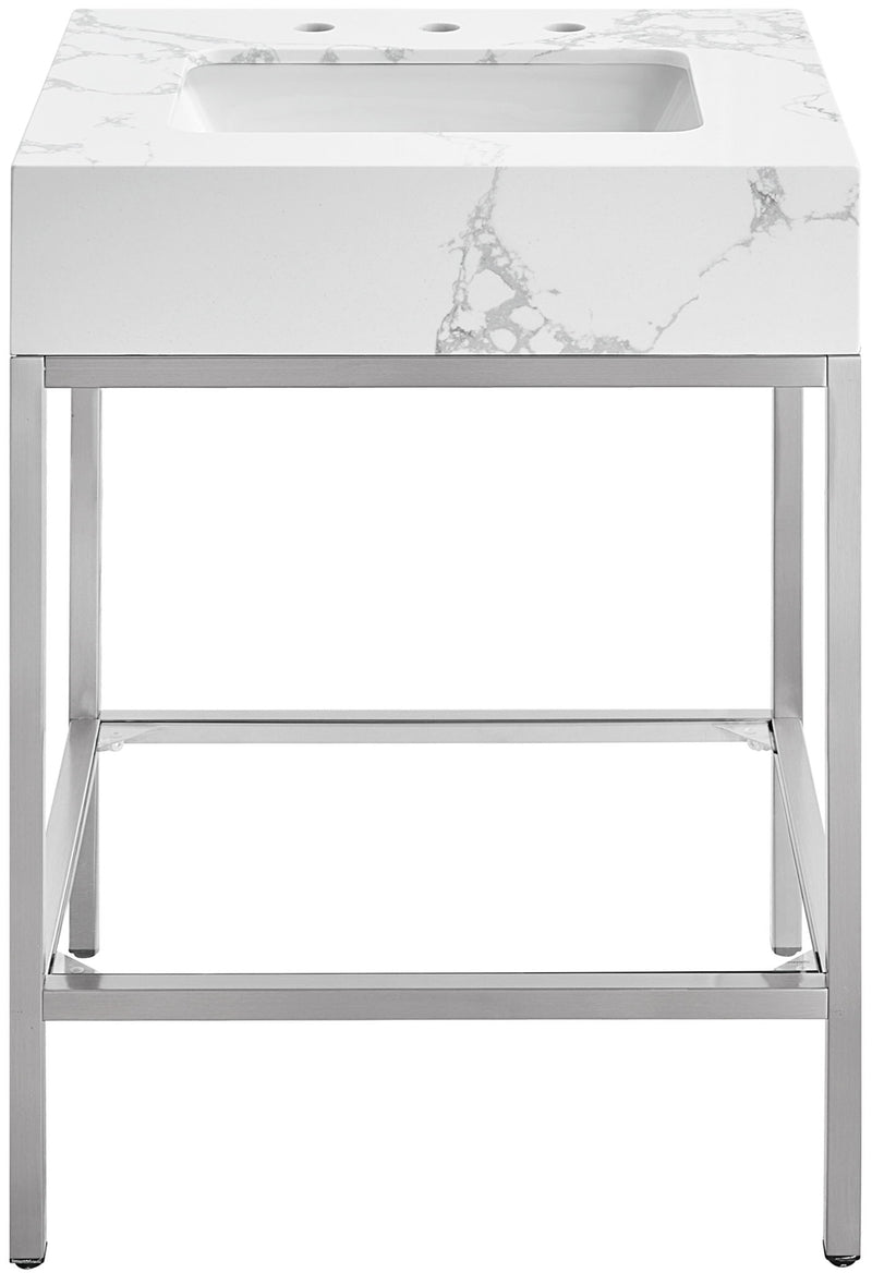 Marmo - Engineered Marble Bathroom Vanity With Chrome Base