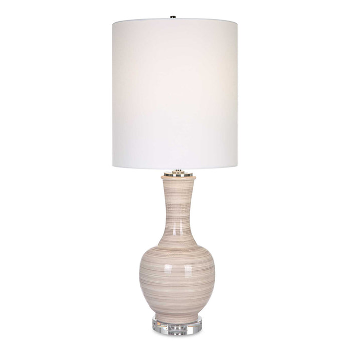 Chalice - Striped Table Lamp - Beige